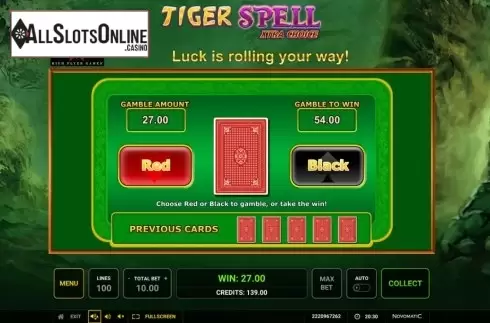 Gamble. Tiger Spell Xtra Choice from High Flyer Games