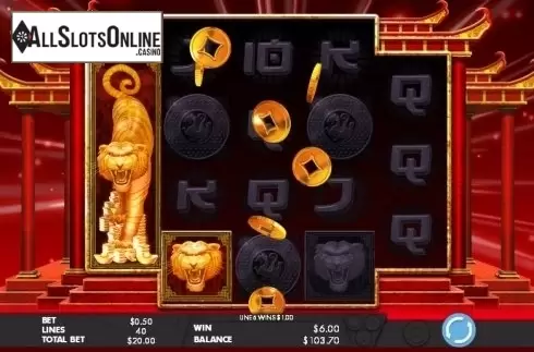 Golden Tiger Respins screen 2. Tiger Temple from Genesis