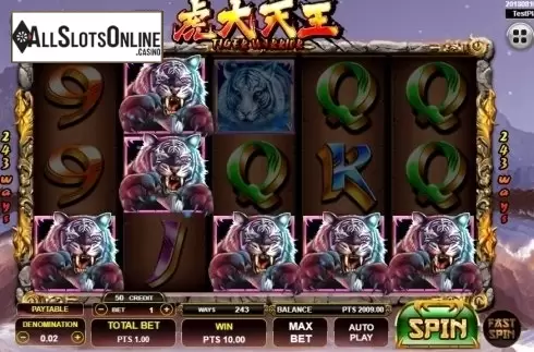 Big win screen. Tiger Warrior from Spadegaming