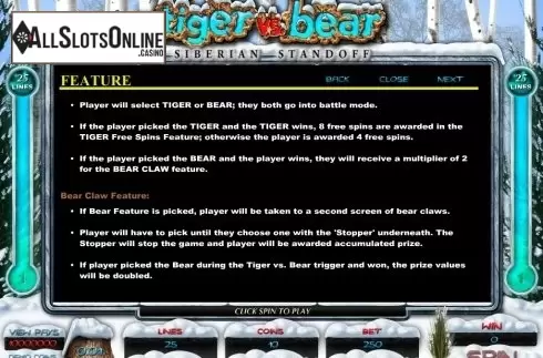 4. Tiger vs Bear from Microgaming