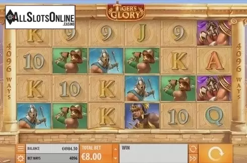 Reel Screen. Tiger's Glory from Quickspin