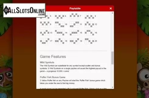 Paytable 4. Tiki Island (Gamesys) from Roxor Gaming
