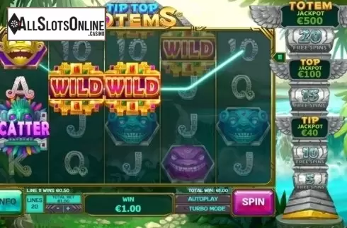 Win Screen 1. Tip Top Totems from Playtech Origins