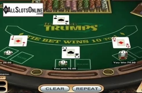 Game Screen. Top Card Trumps (Betsoft) from Betsoft