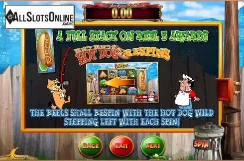 Paytable HotDog feature. Top Cat from Blueprint