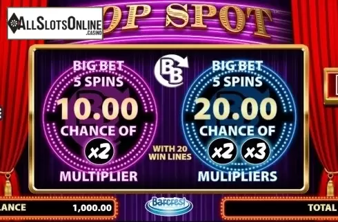 Intro Game screen. Top Spot from Barcrest