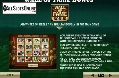 Paytable 2. Top Trumps World Football Legends from Playtech