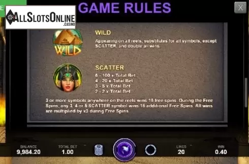 Symbols Screen. Torch of Fire from Caleta Gaming