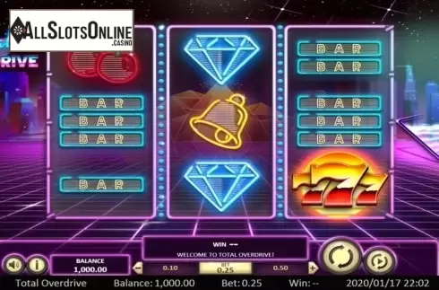 Reel Screen. Total Overdrive from Betsoft