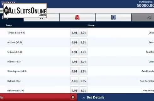 Game Screen. Touchdown (1X2gaming) from 1X2gaming