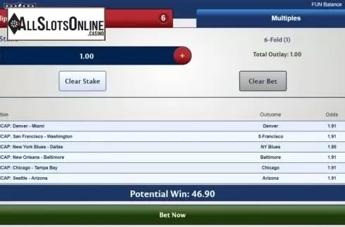 Game Screen. Touchdown (1X2gaming) from 1X2gaming