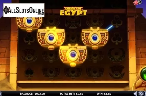 Win Screen 2. Towering Pays Egypt from GamesLab