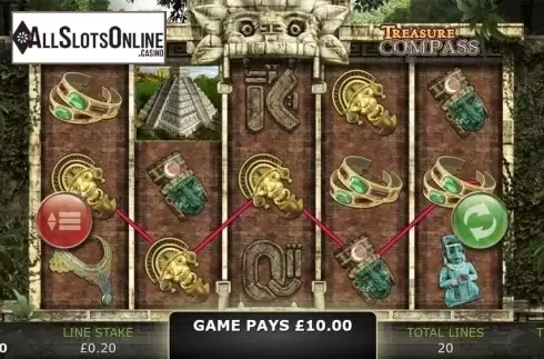 Win screen. Treasure Compass from GECO Gaming