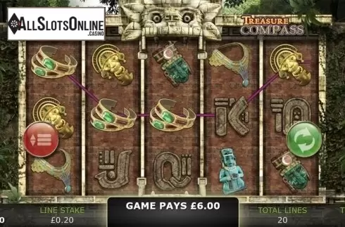 Low Win screen. Treasure Compass from GECO Gaming