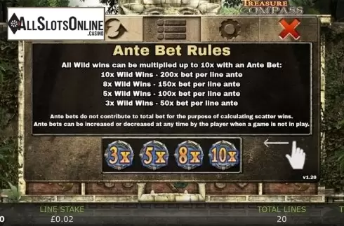 Paytable 1. Treasure Compass from GECO Gaming