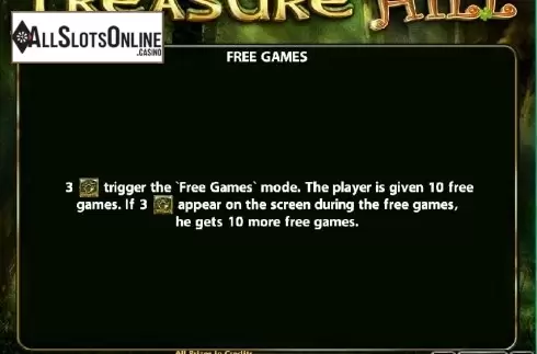 Paytable 1. Treasure Hill from Casino Technology
