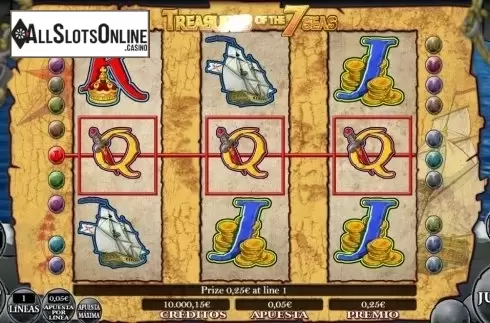 Win screen. Treasures Of The 7 Seas from R. Franco