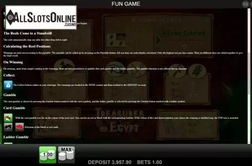 Rules Screen 2. Treasures of Egypt (Merkur) from Merkur