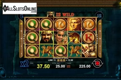 Win Screen . Treasures of Persia from Casino Technology