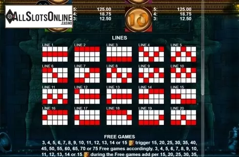 Paylines. Treasures of Persia from Casino Technology