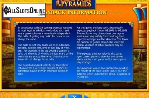Screen6. Treasures of the Pyramids from IGT