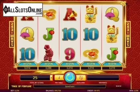 Game Workflow screen. Tree of Fortune (iSoftBet) from iSoftBet