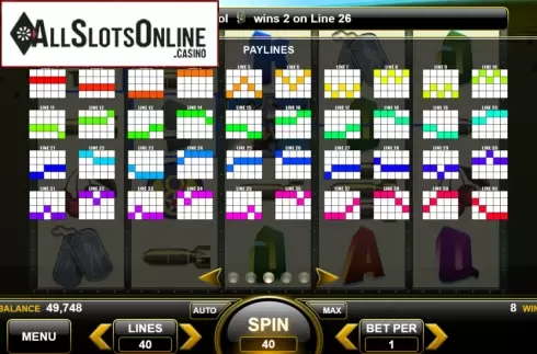 Paylines. Triple Bombshell Betties from Spin Games