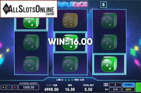 Win Screen 2. Triple Dice from Fazi