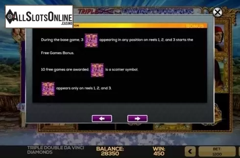 Features 1. Triple Double DaVinci Diamonds from High 5 Games