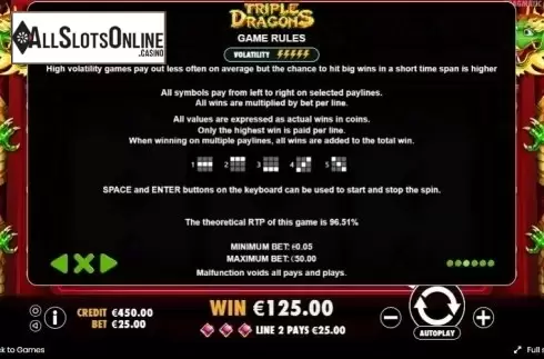 Rules. Triple Dragons (Pragmatic Play) from Pragmatic Play