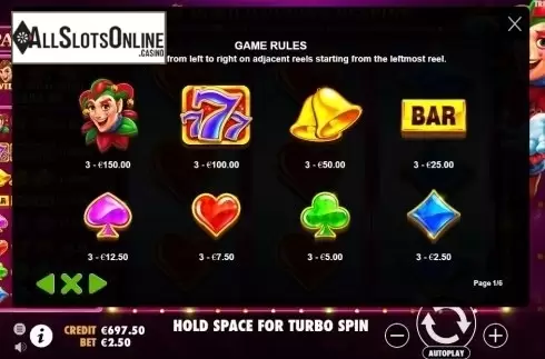 Paytable. Triple Jokers (Pragmatic Play) from Pragmatic Play