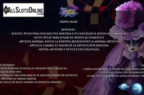 Paytable 2. Triple Mask from R. Franco