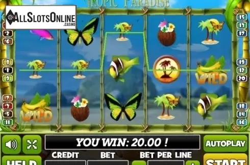 Win Screen. Tropic Paradise from PlayPearls