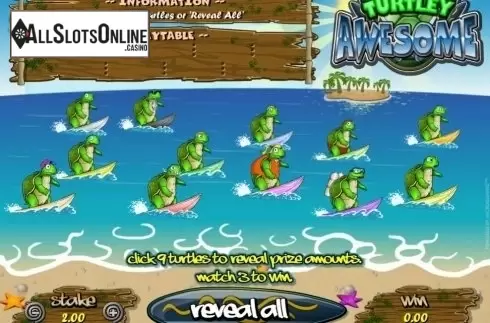 Game Screen. Turtley Awesome from Microgaming