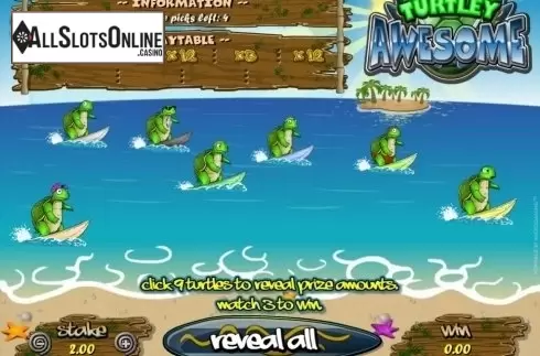 Game Screen. Turtley Awesome from Microgaming