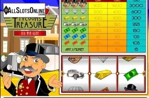 Game Workflow screen. Tycoon's Treasure from Gamesys