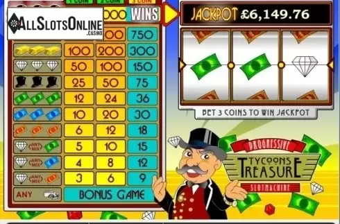 Win Screen . Tycoon's Treasure Progressive from Gamesys