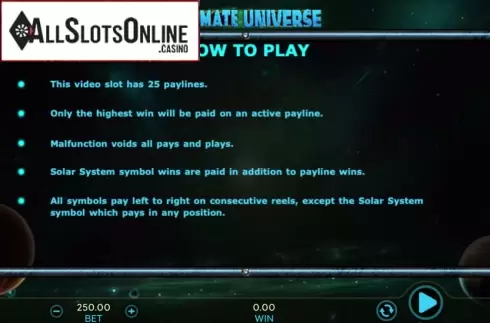 Ultimate Universe. Ultimate Universe from 888 Gaming