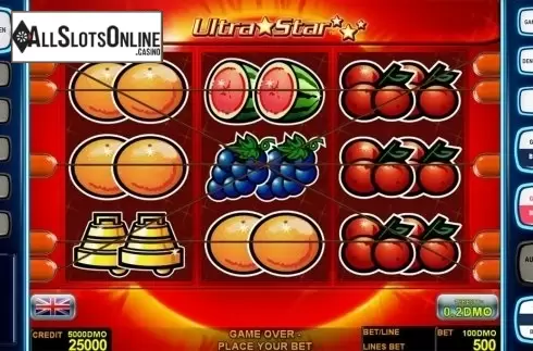 Reels screen. Ultra Star Deluxe from Novomatic