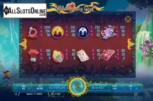 Paytable. Valentine’s Gift from We Are Casino