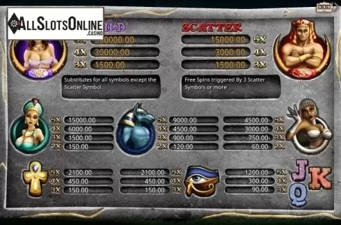 Screen2. Valley of Pharaohs from Booming Games