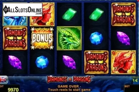 Reel Screen. Diamonds and Dragons from Novomatic