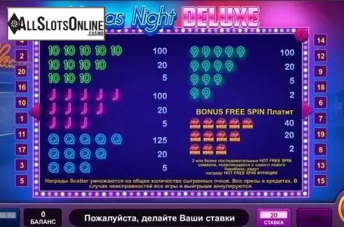 Game workflow 2. Vegas Night Deluxe from InBet Games