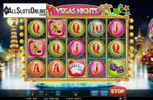 Reel screen. Vegas Nights (Evoplay) from Evoplay Entertainment