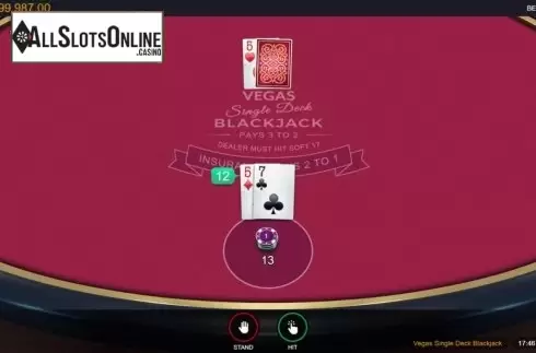 Game Screen 2. Vegas Single Deck Blackjack (Switch Studios) from Switch Studios