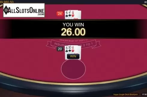 Game Screen 4. Vegas Single Deck Blackjack (Switch Studios) from Switch Studios