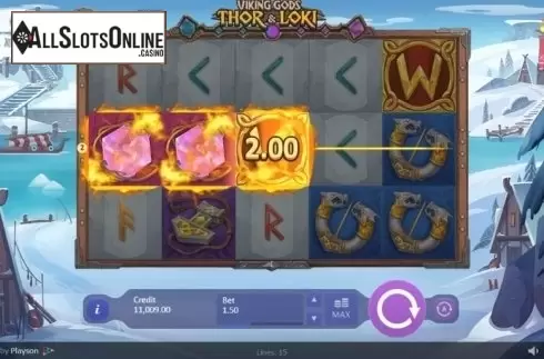 Wild Win screen. Viking Gods Thor and Loki from Playson