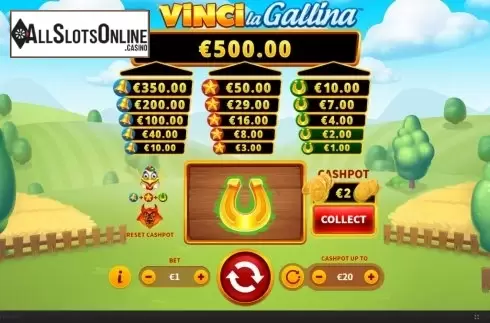 Win Screen. Vinci La Gallina from Skywind Group