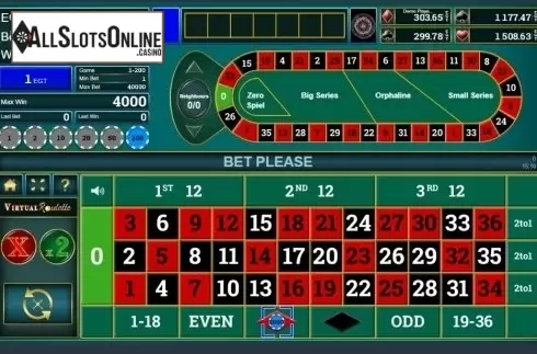 Game Screen 2. Virtual Roulette (EGT) from EGT