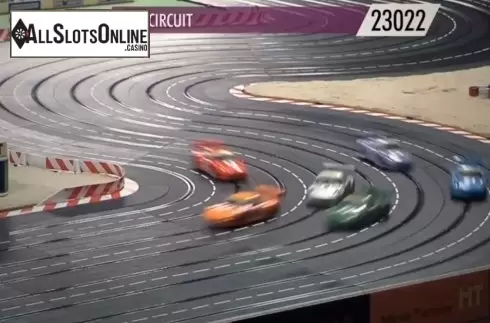 Game Screen. Virtual Slot Cars Racing from Kiron Interactive
